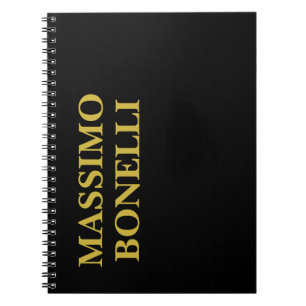 Svart Guld Modern Minimalistisk Elegant Ditt Namn Anteckningsbok