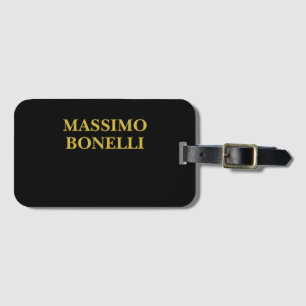 Svart Guld Modern Minimalistisk Elegant Ditt Namn Bagagebricka