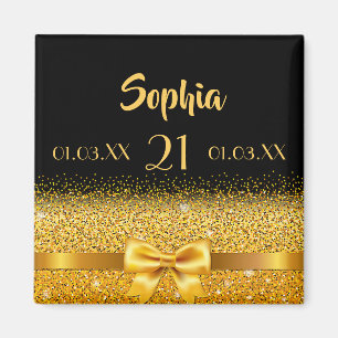 Svart guld monogram data magnet