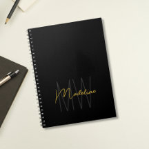 Svart Guld Monogram Modern Chic