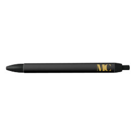 Svart Guld Monogram Personlig Elegant Modern