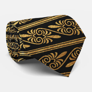 Svart guld- mönsterart décomanar tie slips