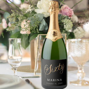 Svart guld namn-skript 60-årsdag