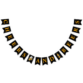 Svart Guld och Öl oavsett ålder Vimplar