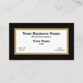 Svart Guld och vit, allmän minimalistisk genterisk Visitkort