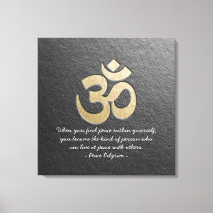 Svart & Guld OM-symbol YOGA Meditation-instruktor Canvastryck