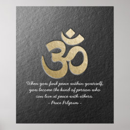 Svart & Guld OM-symbol YOGA Meditation-instruktor Poster