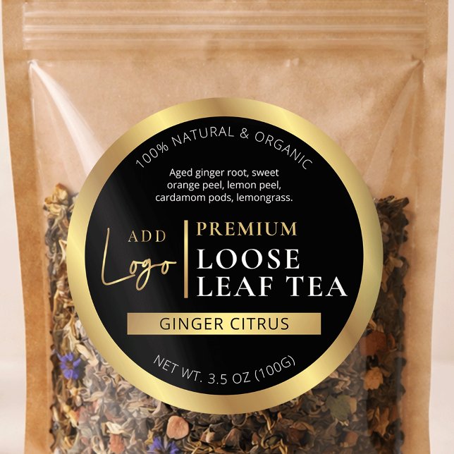 Svart & Guld Örtte Kaffe Hemmagjord Etikett (Skapare uppladdad)