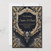 Svart Guld Pärla Diamant Bow Lyx Formell