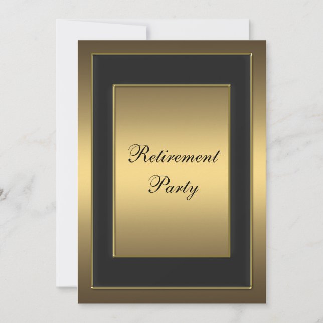 Svart Guld Pensionärsfest Inbjudningar (Framsida)