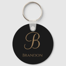 Svart Guld Personligt Namn och Monogram
