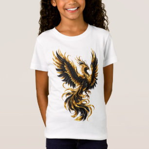 Svart & Guld Phoenix – Lyxig Återfödelse & Kraft T Shirt
