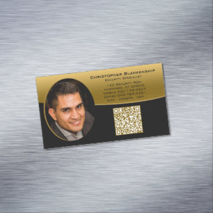 Svart Guld-Professionell, Anpassningsbar Foto QR-k Magnetiska Visitkort