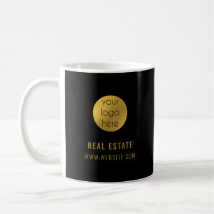 Svart Guld Professionell Fastighetsmäklare Verksam Kaffemugg