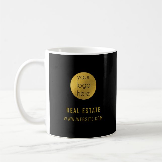 Svart Guld Professionell Fastighetsmäklare Verksam Kaffemugg (Vänster)