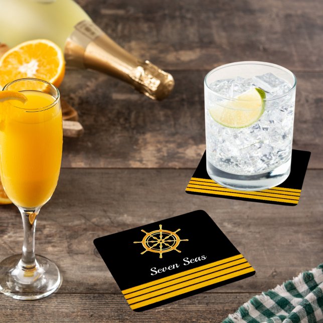 Svart guld-ratten namn rand underlägg papper kvadrat (Skapare uppladdad)