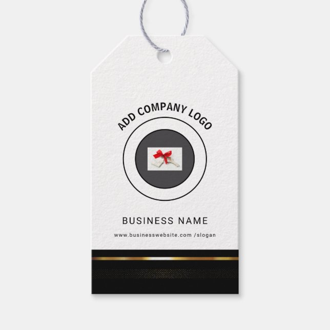 Svart & Guld Real Gods Marknadsföring introduktion Presentetikett (Framsidan)