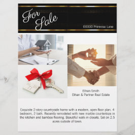 Svart & Guld Real Gods Marknadsföring introduktion Reklamblad