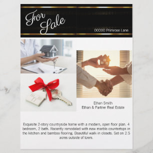 Svart & Guld Real Gods Marknadsföring introduktion Reklamblad