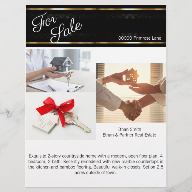 Svart & Guld Real Gods Marknadsföring introduktion Reklamblad (Framsidan)