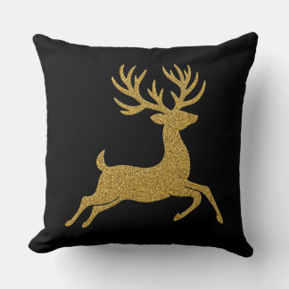 Svart & Guld Ren Jul Kasta Pude Kudde