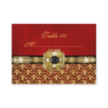 Svart guld-röd damm "bordsnumret" bröllop