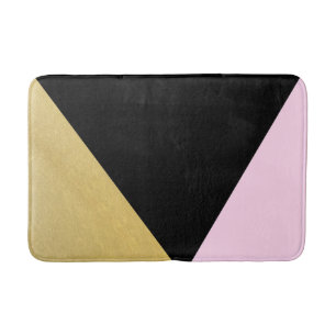 Svart Guld & Rosa Färgbalans Mod Glam Trianglar Badrumsmatta