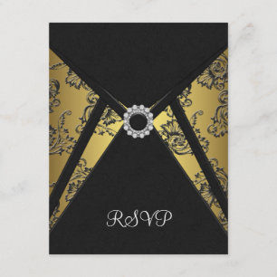 Svart Guld RSVP-kort OSA Kort