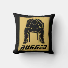 Svart guld Ruggad Man Holding Head | Thinking Man Kudde