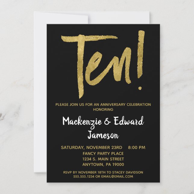 Svart Guld Skript 10-årsjubileum Inbjudan (Framsida)