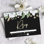 Svart Guld-skript, Blommigt, vattenfärg OSA Kort<br><div class="desc">Var stolt, gladd och fira den här milstolpen av din favorit Bat mitzvah med det här sofistikerade, personlig OSA-inmatningskortet för ditt evenemang! En chic, förbluffande, vit och guld glitter blommigt med faux guld-folie, typografi och vit san serif-typ överträffar en dramatisk svart bakgrund. Ytterligare vattenfärgblommor och en guld Star av David...</div>
