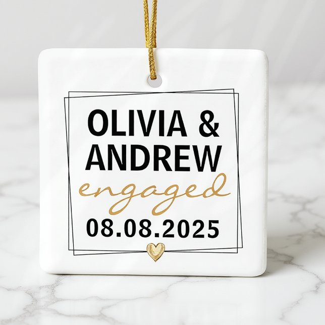 Svart Guld-skript, fotopaket för svartvitt Julgransprydnad Keramik (Skapare uppladdad)