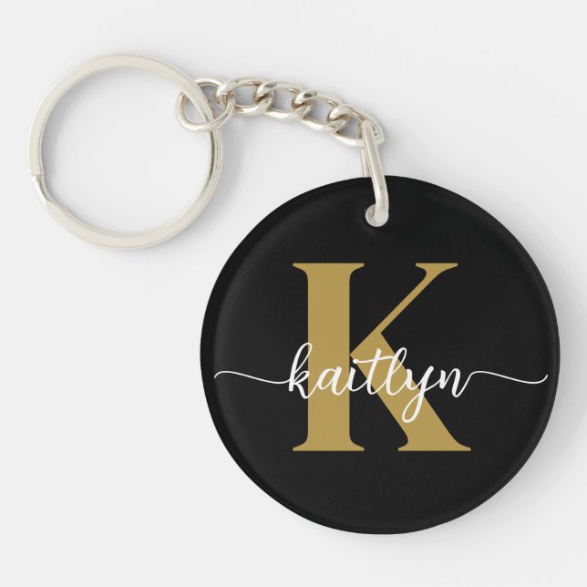 Svart Guld Skript Monogram (Framsidan)