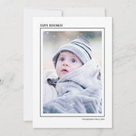 Svart & Guld Snöflinga Glad Hanukkah Familjefoto Julkort