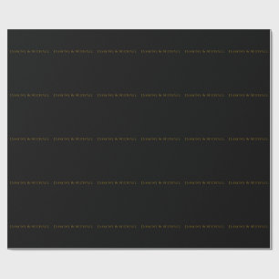 Svart & Guld Söt Minimalistisk Egen Namn Presentpapper