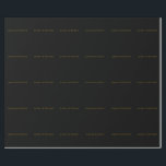 Svart & Guld Söt Minimalistiskt Eget Namn Presentpapper<br><div class="desc">Du kan enkelt ändra teckensnitt,  bakgrundsbild och färg,  bokstavstecken.</div>