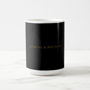 Svart & Guld Sött Minimalistiskt Eget Namn Kaffemugg