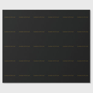 Svart & Guld Sött Minimalistiskt Eget Namn Presentpapper