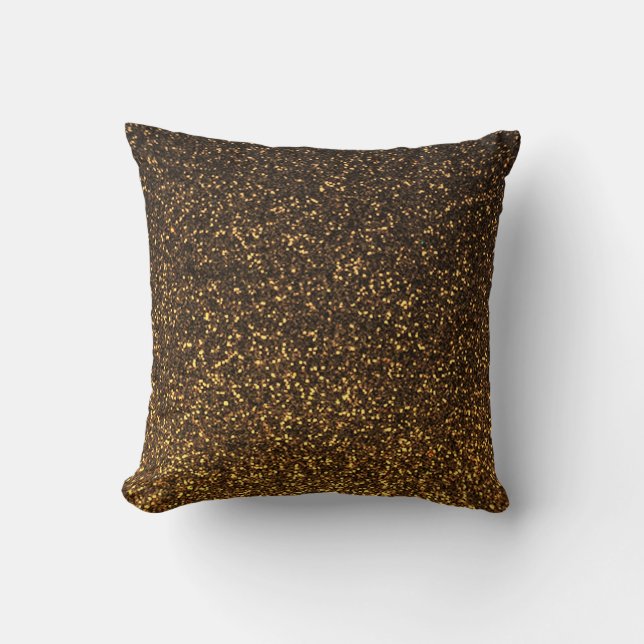 Svart guld- sparkly glitter kudder kudde (Framsida)