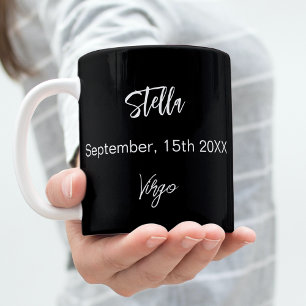 Svart guld-stjärnkonstellationen Våg fyller år Kaffemugg