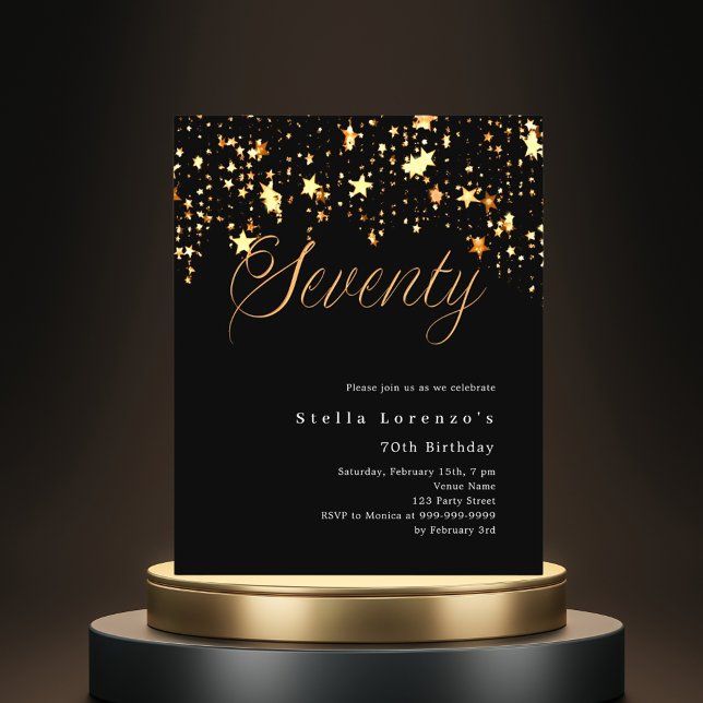 Svart guld stjärnornas budget 70-årsinbjudan (Skapare uppladdad)