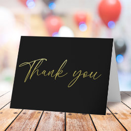 Svart Guld Tack Calligraphy-skript Kort