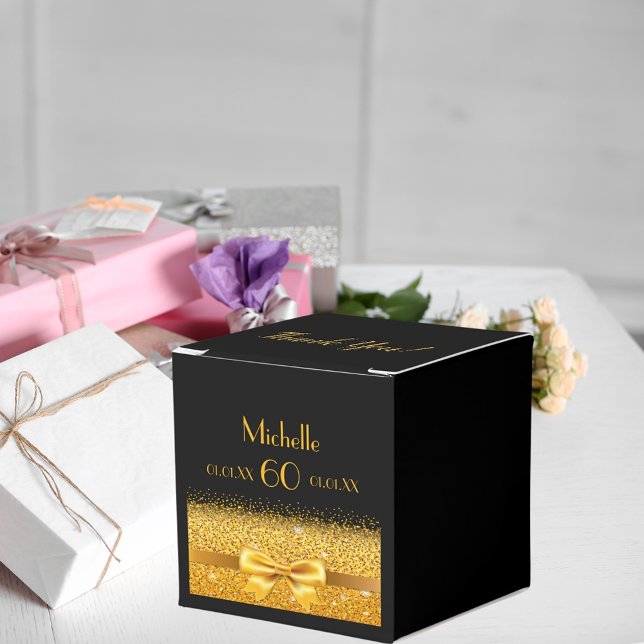 Svart guld tack för 60 födelsedagsfester presentaskar (Skapare uppladdad)