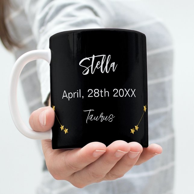 Svart guld Taurus-stjärnornas konstellationsfödels Kaffemugg (Skapare uppladdad)