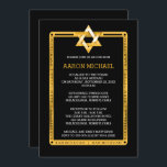 Svart | Guld Tone Star of David Pub Mitzvah Inbjudningar<br><div class="desc">Blanka och elegant svarta och guld-stjärnan av David Pub Mitzvah firande inbjudan. Ursprunglig design skapat av Helgdag Hearts Design (alla höger reserverade). Om du behöver hjälp med att anpassa den här designen för ditt evenemang kan du skicka e-post till oss på info@holidayheartsdesigns.com så att vi kan hjälpa till när det...</div>