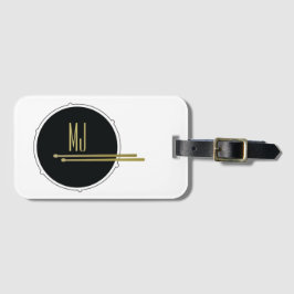 Svart Guld Trummis Monogram Bagagebricka