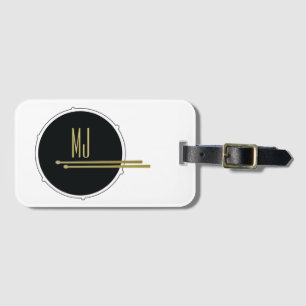 Svart Guld Trummis Monogram Bagagebricka