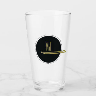 Svart Guld Trummis Monogram Glaskopp