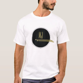 Svart Guld Trummis Monogram T Shirt