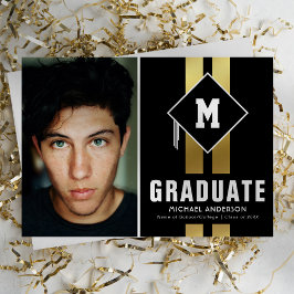 Svart Guld Typografi Manlig Examen Foto Meddelande